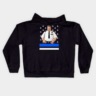 Paul Blart Mall Cop /// Thick Blue Line Kids Hoodie